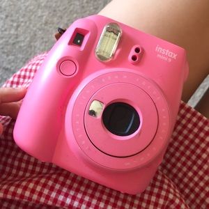 Pink Instax Mini 9 Polaroid Camera